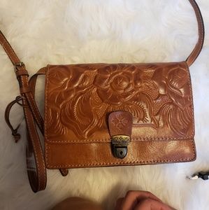 Patricia Nash Rose Tooled Leather Crossbody